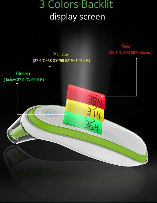 Boxym Infrarood Oorthermometer - Kinderen En Volwassenen - Snelle Meting - Koortsthermometer - Voorhoofd - Blauw 5 Boxym Infrarood Oorthermometer - Kinderen En Volwassenen - Snelle Meting - Koortsthermometer - Voorhoofd - Blauw - Afbeelding 3