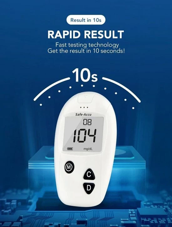 Sinocare Bloedglucose Meter ? Met 100 Test Strips En 100 Lancetten ? Diabetes ? Bloedsuiker Meter ? Bloedglucose Meter 10 Sinocare Bloedglucose Meter ? Met 100 Test Strips En 100 Lancetten ? Diabetes ? Bloedsuiker Meter ? Bloedglucose Meter - Afbeelding 8