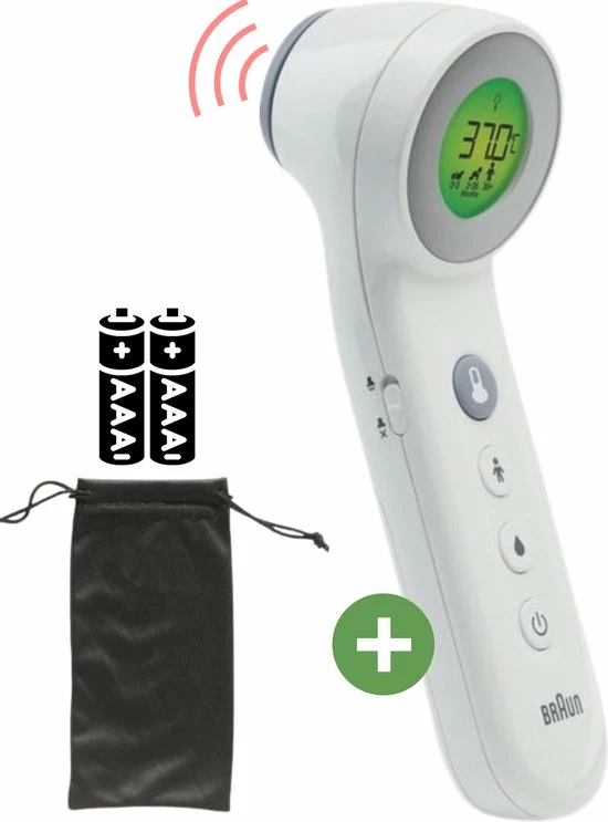 Braun Digitale Thermometer + Handige Opbergetui - Voorhoofdthermometer - Age Precision Technologie - Contactloze Meting - Geschikt Voor Baby's, Kinderen & Volwassenen - Koortsindicator Met Leeftijdsinstelling - Met Stiltemodus - BNT400- Wit 3 Braun Digitale Thermometer + Handige Opbergetui - Voorhoofdthermometer - Age Precision Technologie - Contactloze Meting - Geschikt Voor Baby's, Kinderen & Volwassenen - Koortsindicator Met Leeftijdsinstelling - Met Stiltemodus - BNT400- Wit