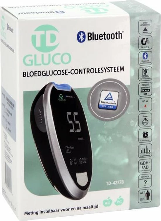 HT One TD Bluetooth Glucosemeter Startpakket 8 HT One TD Bluetooth Glucosemeter Startpakket - Afbeelding 6