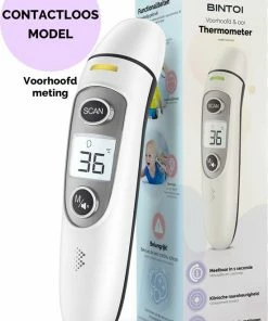 Bintoi? Thermometer Voorhoofd - Temperatuurmeter - Koortsthermometer Voor Volwassenen En Baby's - Infrarood Thermometer Lichaam - Digitale Voorhoofd Thermometer