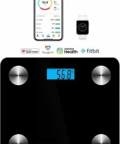 LOUZIR Slimme Personenweegschaal Met Analyse App - Lichaamsanalyse - Vetpercentage - Weegschaal - Smart Weight Scale